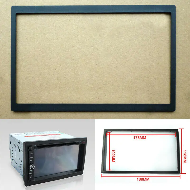 2 Din 188*118mm Inner Auto Stereo Audio Dash Bezel Panel Mounting Frame Plastic For Car Radio DVD Player Replaceemnt