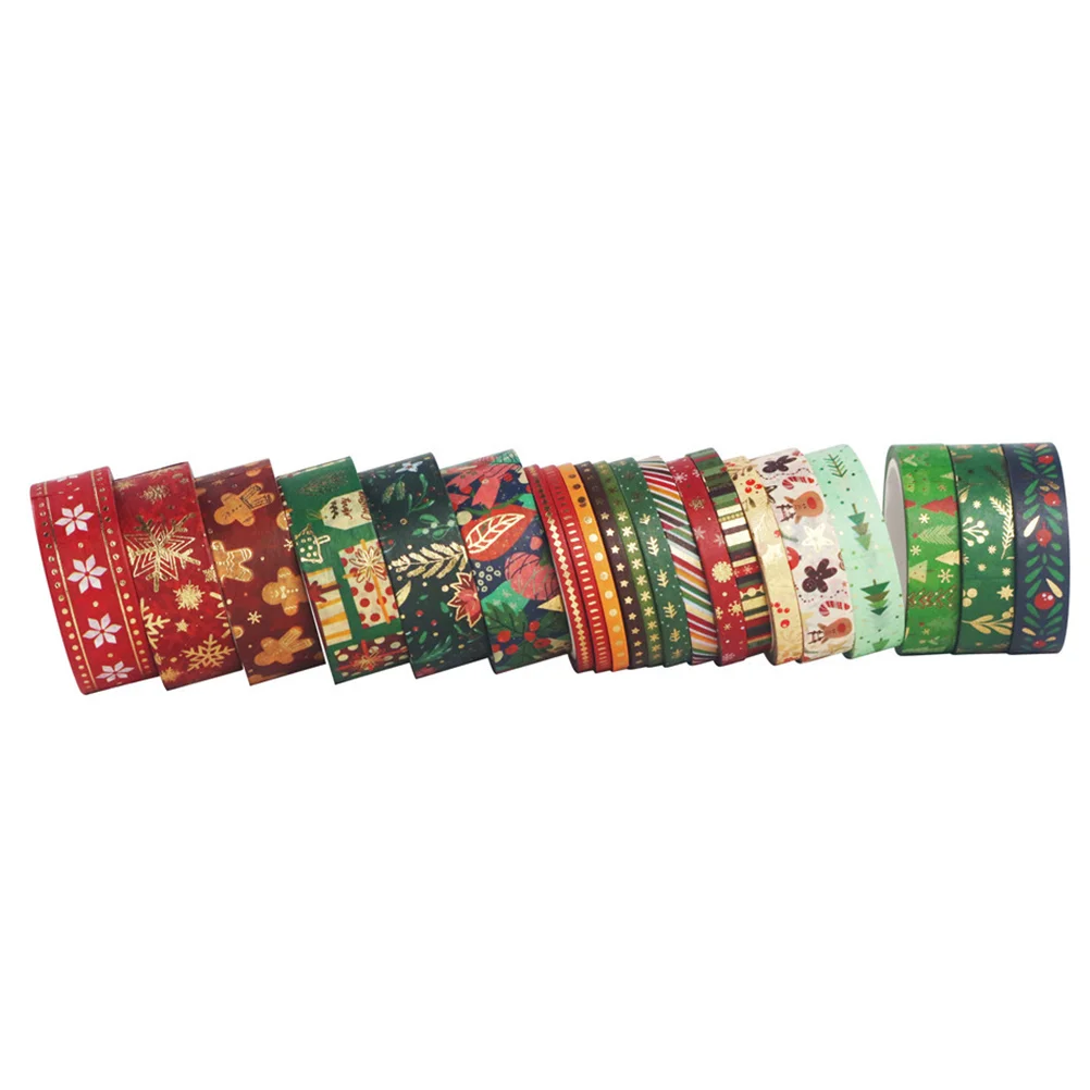 

21 Rolls Christmas Washi Tape Holiday Stickers DIY Paper Gift Wrapping Tapes Journaling Themed Snowflake Deer