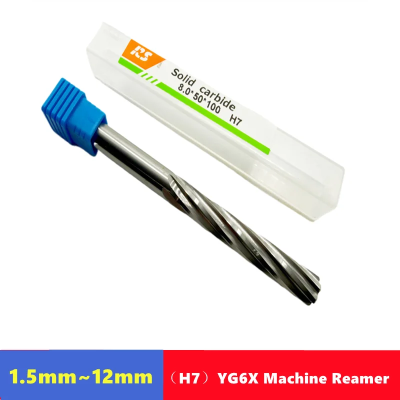 

YG6X tungsten steel machine tool reamer 1.5-12mm, hard alloy chuck machine tool reaming and deburring spiral groove reamer