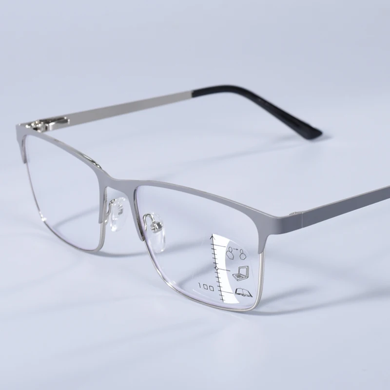 Double Color Overszie Frame Progressive Multifocal Reading Glasses High-definition Glasses Men and Women Anti Blue Light Presbyo