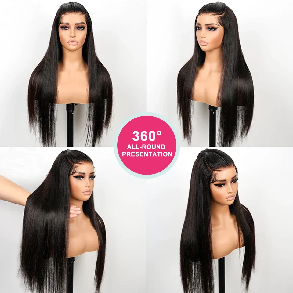 KissLove-Em Linha Reta Pré Trançada Peruca Dianteira Do Laço, Pronto Para Ir Perucas, Invisible HD Lace Frontal Peruca, Cabelo Humano, Tudo Feito