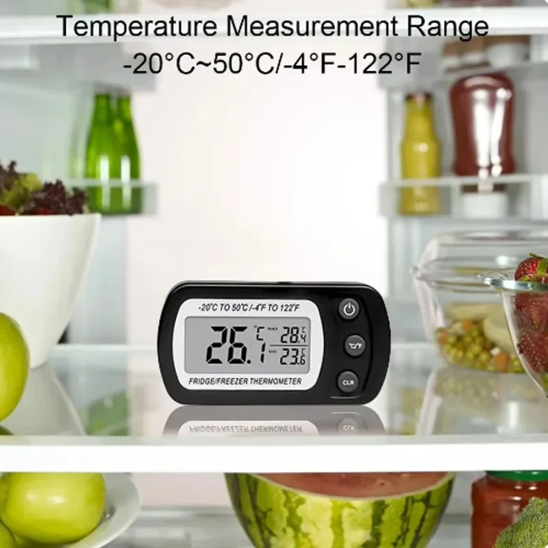 LCD Display Magnetic Refrigeration Refrigerator Hanging Freezer Thermometer Kitchen Tool Fridge Temperature Meter