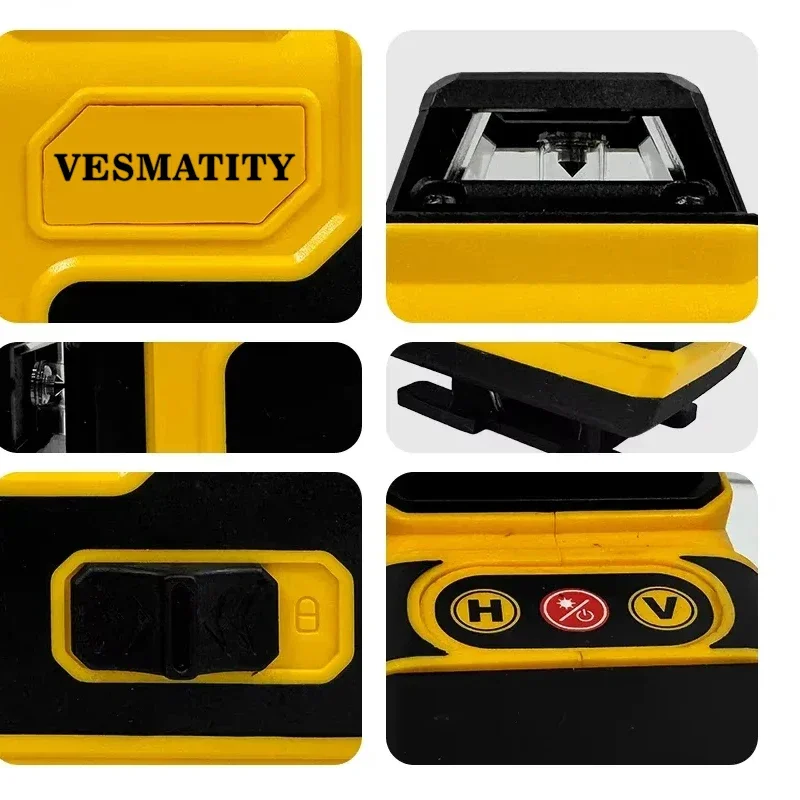 Vesmatity SPY001 4x360 Laser Level 16 Line 4D Green Self Leveling Wall Mounted Measuring Tool for Construction Pro Max Unit