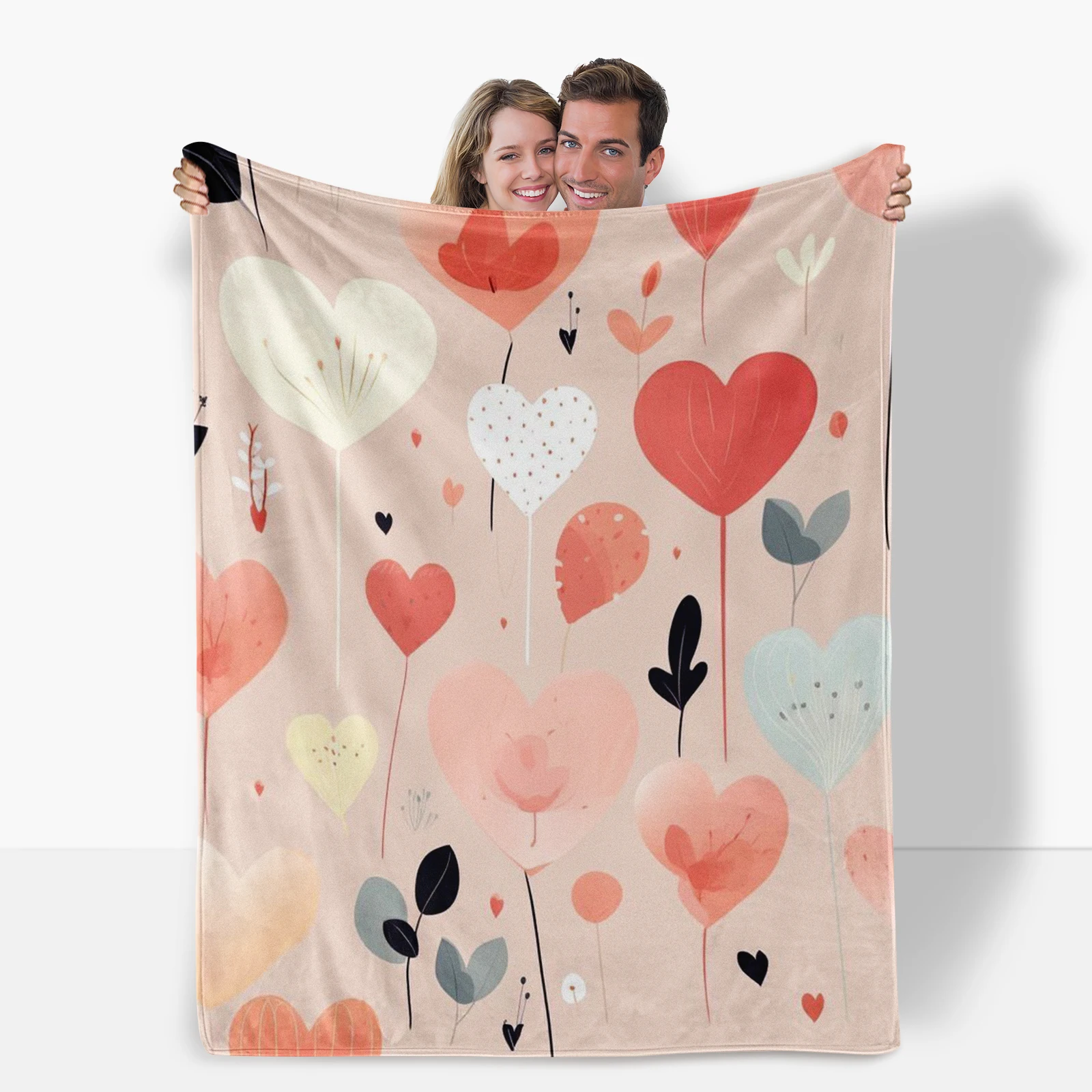 발렌타인 데이를 위한 핑크 하트 테마 플란넬 담요 부드럽고 편안하며 커플에게 딱 맞습니다. 로맨틱한 디자인으로 달콤한 따뜻함을 더해줍니다.