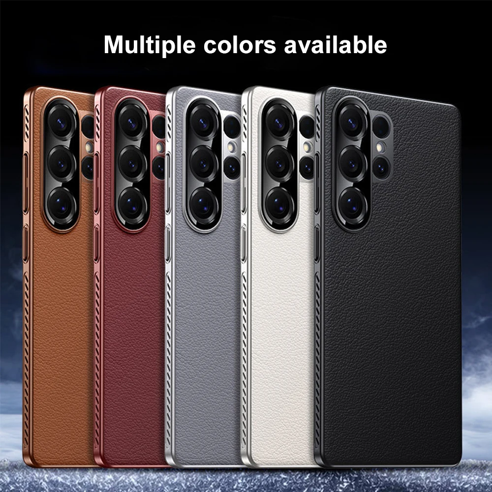 Magnetic PU Leather Phone Case For Samsung Galaxy S26 S25 S24 S23 S22 Ultra Plus Heat Dissipation Shockproof Protective Cover
