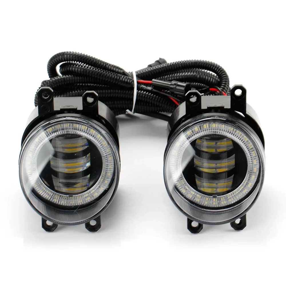 Upgrade for Your Toyota with 12V Two-Color LED Angel Eyes Rings Fog Light Bulbs