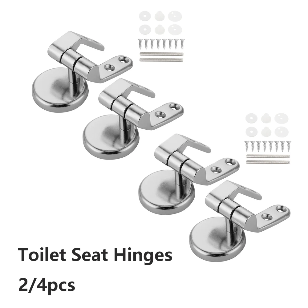 2/4pcs Toilet Seat Hinges Universal Seat Top Fix Hinge Stainless Steel Replacement Toilet Seat Parts Mounting Connector Attachme