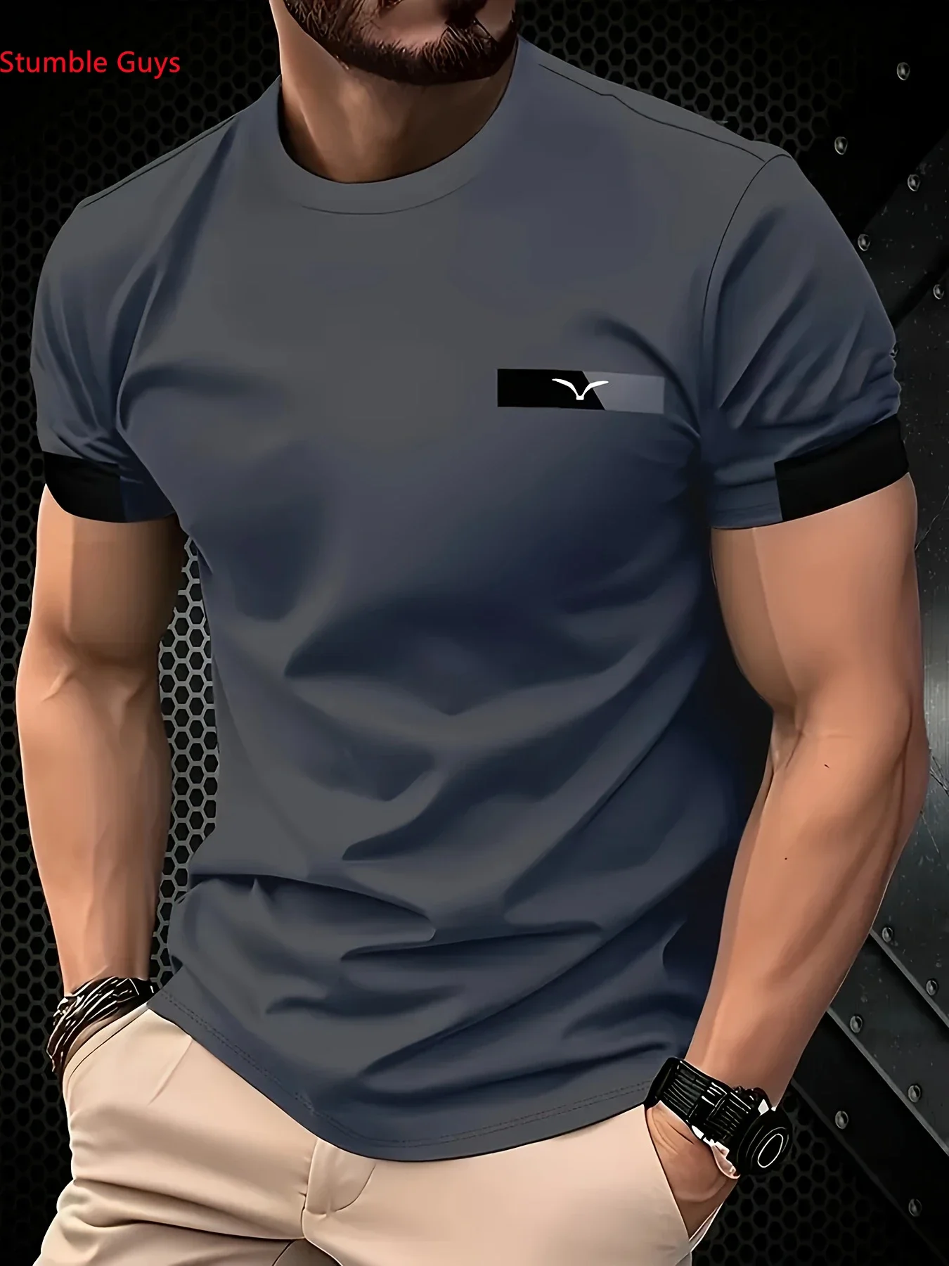 Lässiges bedrucktes Sport-T-Shirt für Herren, Sommermode, kurzärmelig, schnell trocknend, atmungsaktiv