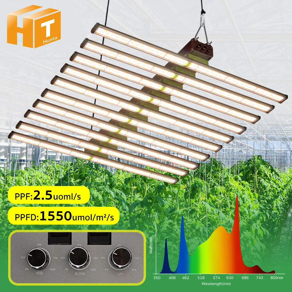 Vollspektrum-LED-Wachstumslicht, 770 W, 860 W, 1180 W, LM281B, ProVK und Osram, 3 dimmbare Masten, 4 Lichtmodi für Gewächshauszeltpflanzen