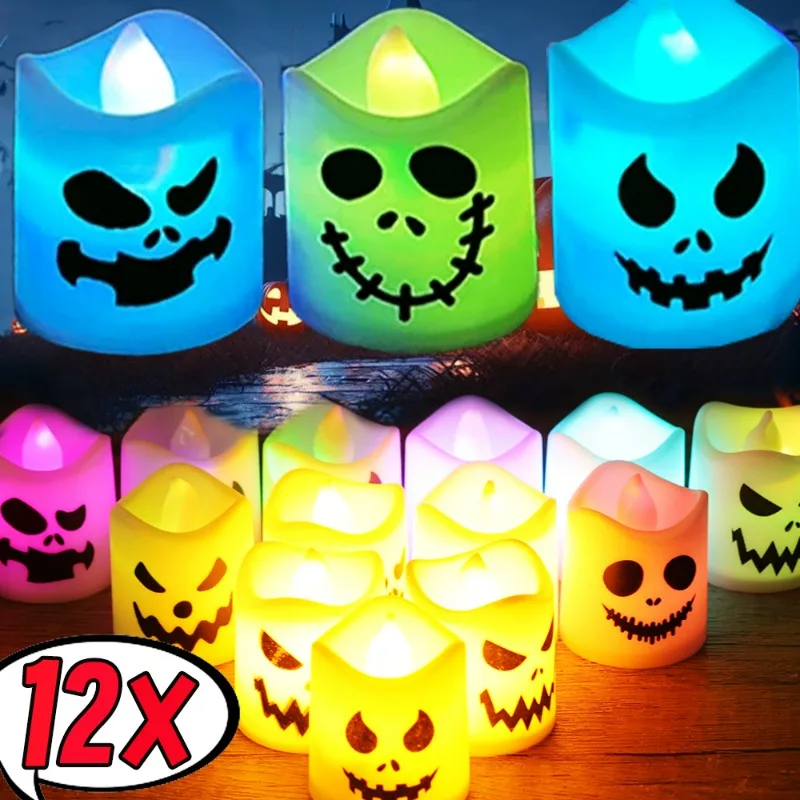 

Halloween Led Pumpkin Candle Light Glowing Electronic Lamp Halloween Party Home Decoration Haunted House Horror Atmosphere Props