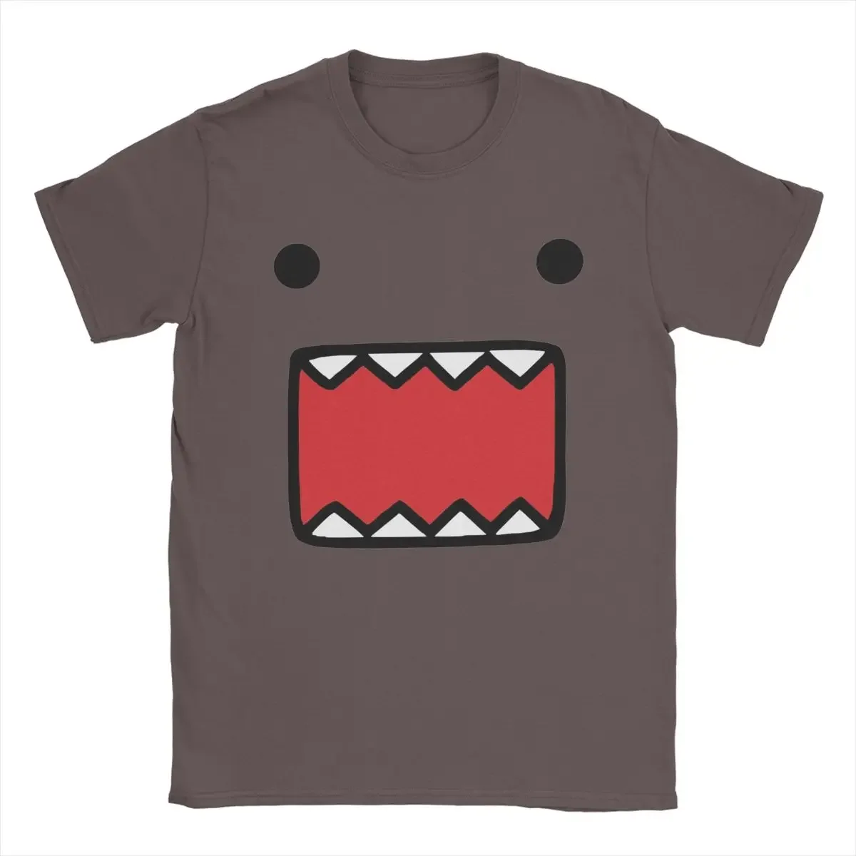 Camiseta de cuello redondo para hombre, camisetas de manga corta para adulto, Domo Kun, Cara de muñeca, camisetas Crazy de algodón, ropa gráfica