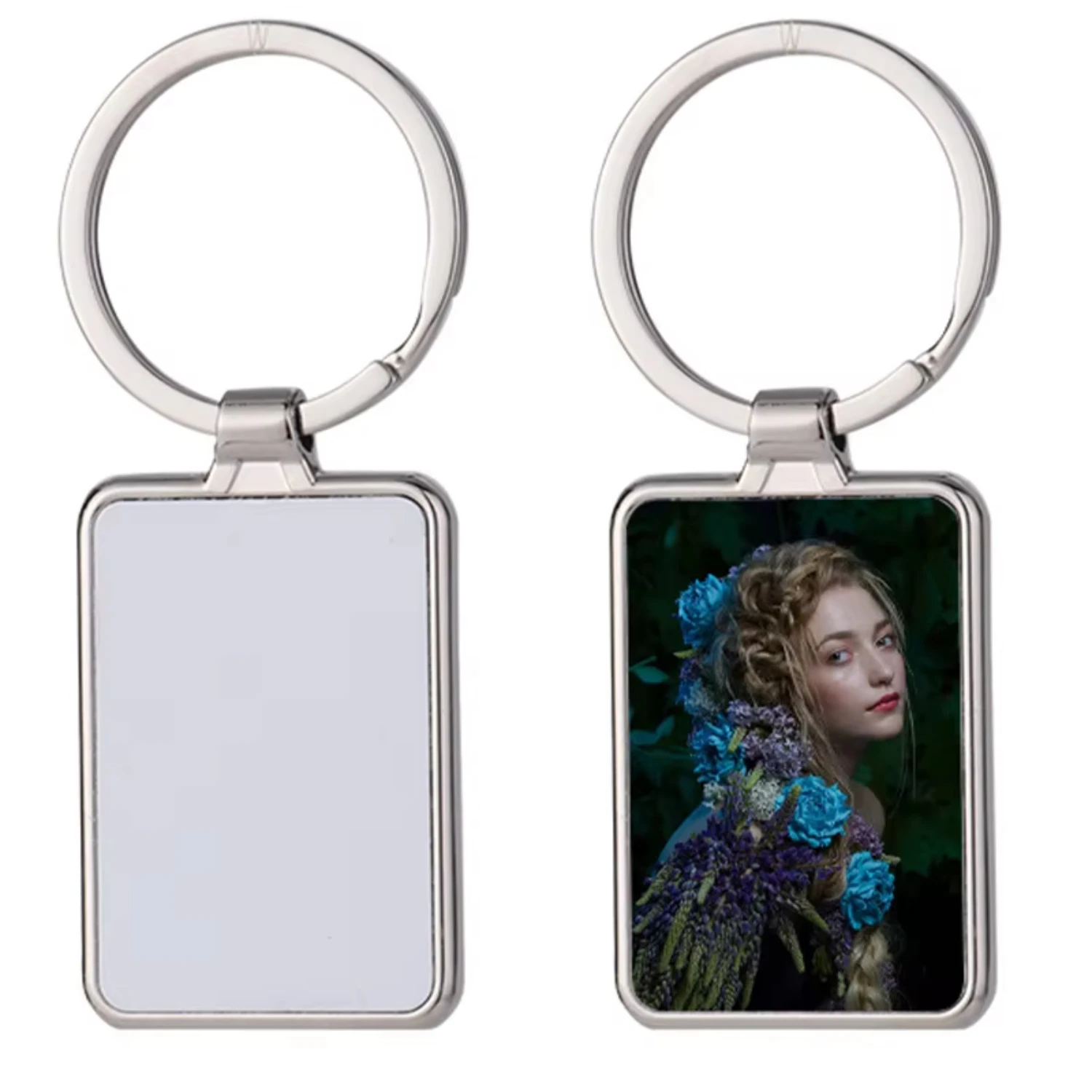 Graduation & Small Gift Metal Keychains Sublimation Blanks Love&Round&Rectangle Shapes Keyring Zinc Alloy Key Chains