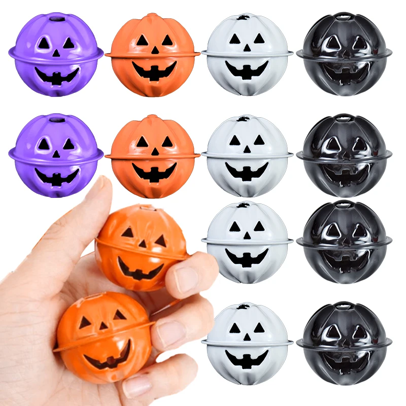 

12pcs Halloween Metal Pumpkin Bells Halloween DIY Gift Necklace Pendant Accessorie Halloween Decoration Pumpkin Hanging Ornament