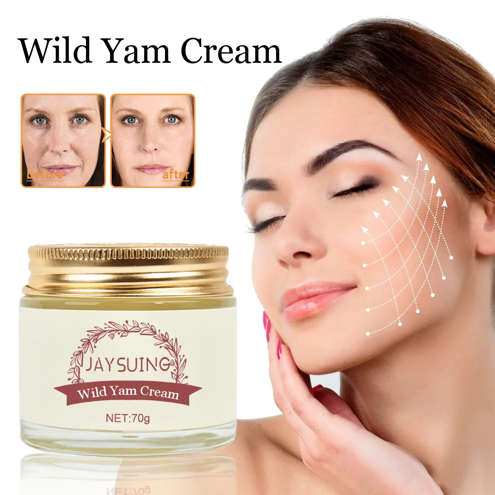 Jaysuing Anti-Aging Cream ครีมบํารุงและกระชับซีดจางริ้วรอยนุ่มและ Brightening Skin Anti-Wrinkle Moisturizing Cream