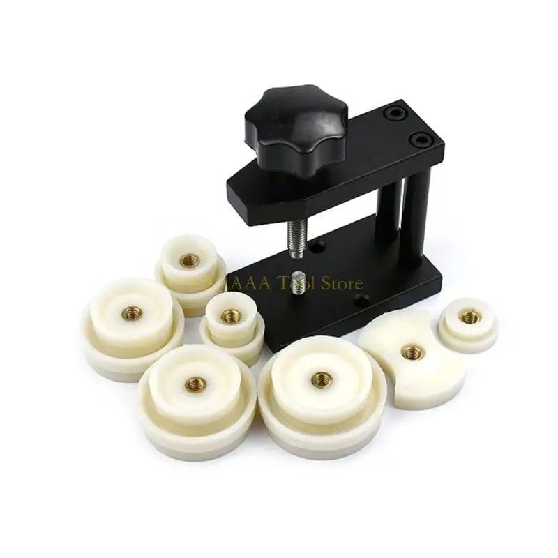 

A2BE Watch Back Cover Press Machine with 12 Plastic Caps Compact and Versatile Tool for Watch Repair