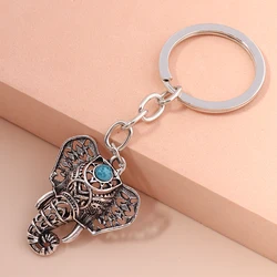 Ethnic Elephant Keychains for Car Key Unique Bohemia Animal Key Rings for Women Men Handbag Accessories DIY Jewelry Gifts