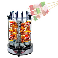 Household Electric Grill Automatic Rotary Skewer Smokeless Barbecue Grill BBQ Kebab Machine Roast Heating Stove  Skewers