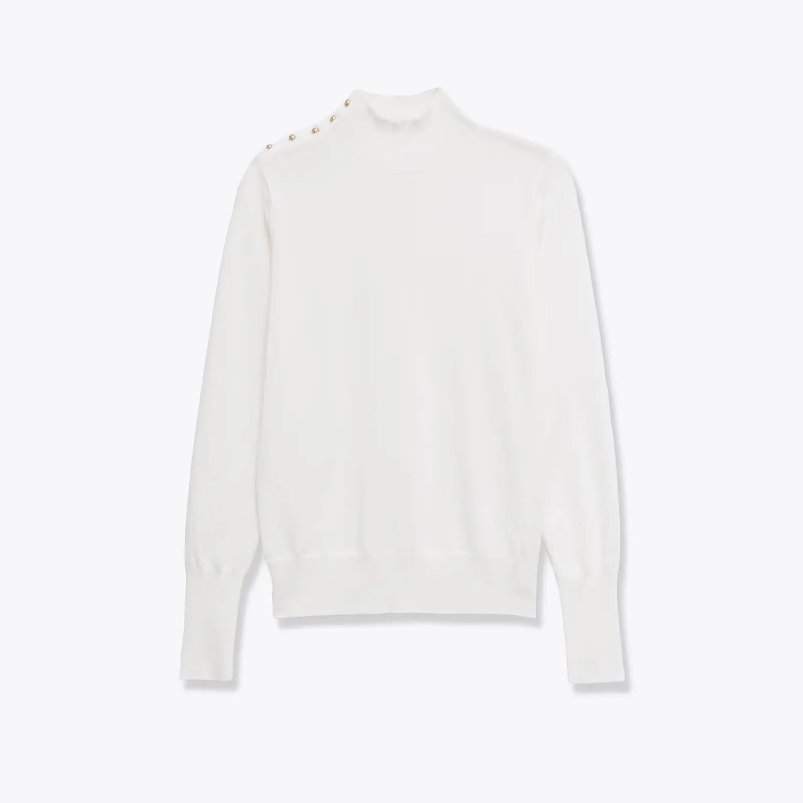 2026 New Fashion Elegant High Neck Button Decoration Slim Fit Women Top Off White Black Gray Wine Red Multi Color Optional