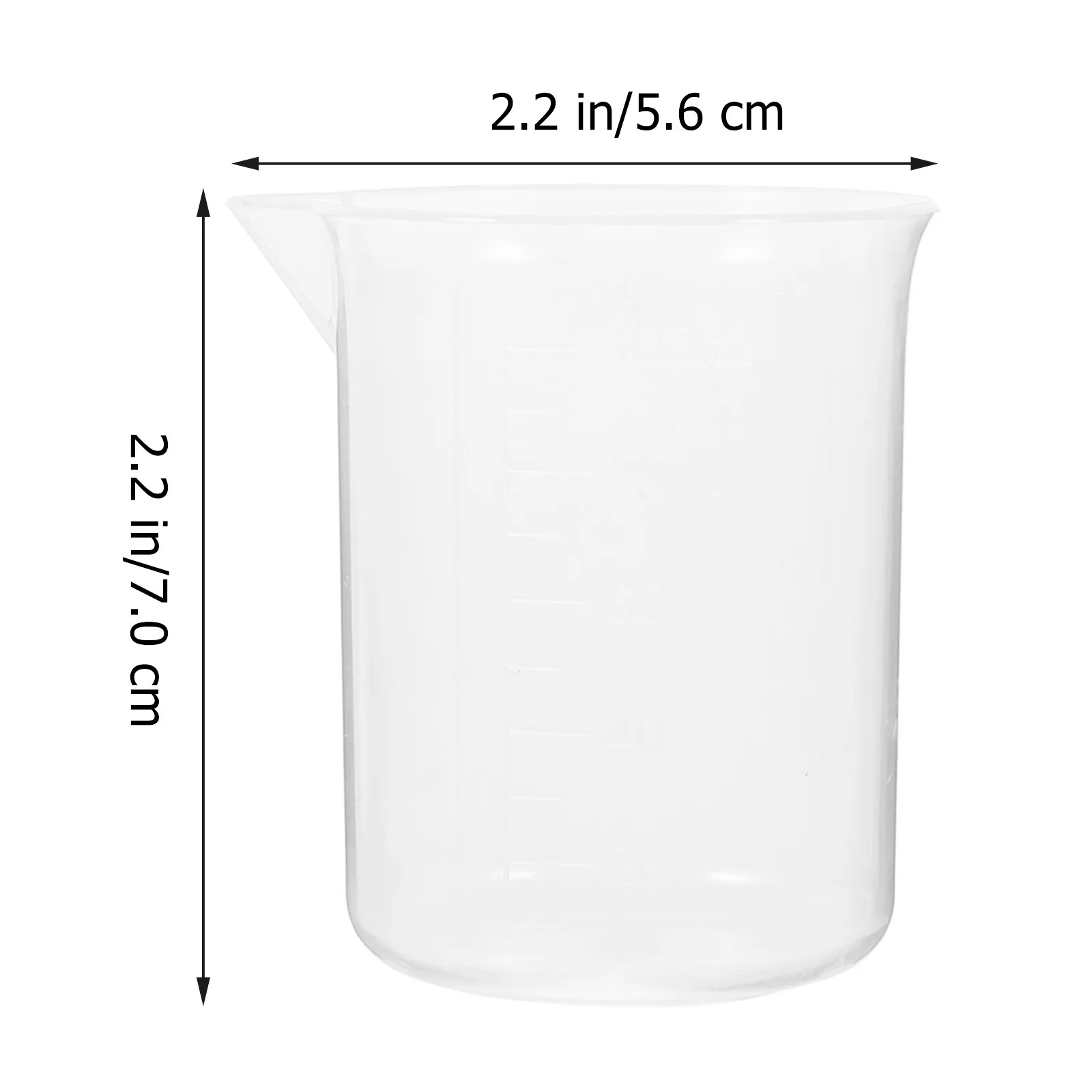 6Pcs 100Ml Thick Wall PP Plastic Measuring Beakers Graduated Scale Wide Mouth Easy Clean for Lab Home Baking Acid Alkali Heat