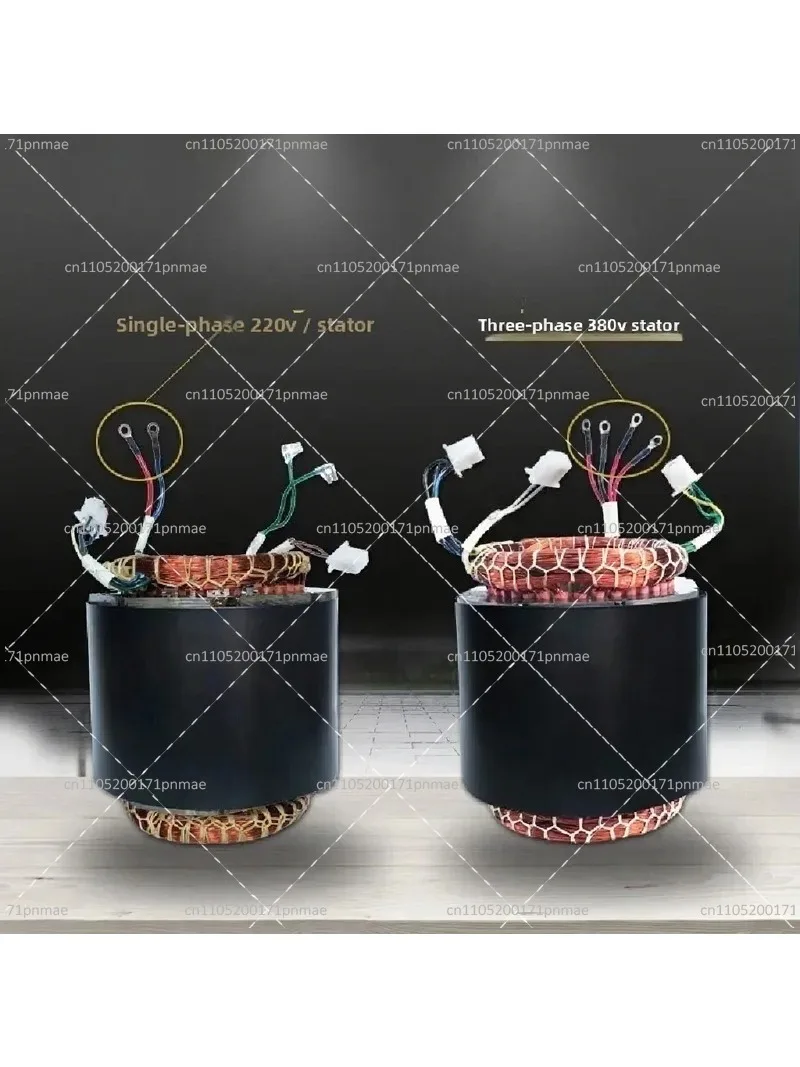 Generator Spare Parts, All-Copper Stator and Rotor Set 2KW-2.5KW Single Three-Phase Coil Components for Generator Repair