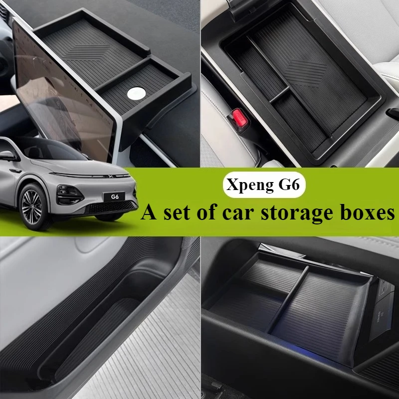 

A Set for Xiaopeng Xpeng G6 Car Central Control Storage Box Storage Armrest Box Screen Interior Storage ETC Accessories 2024 23