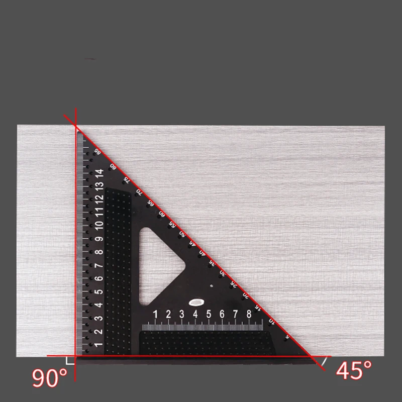 Carpenter Square 7 inch Aluminum Precision T Square Protractor Marking Gauge Measuring Layout Tool Metal Triangle Ruler