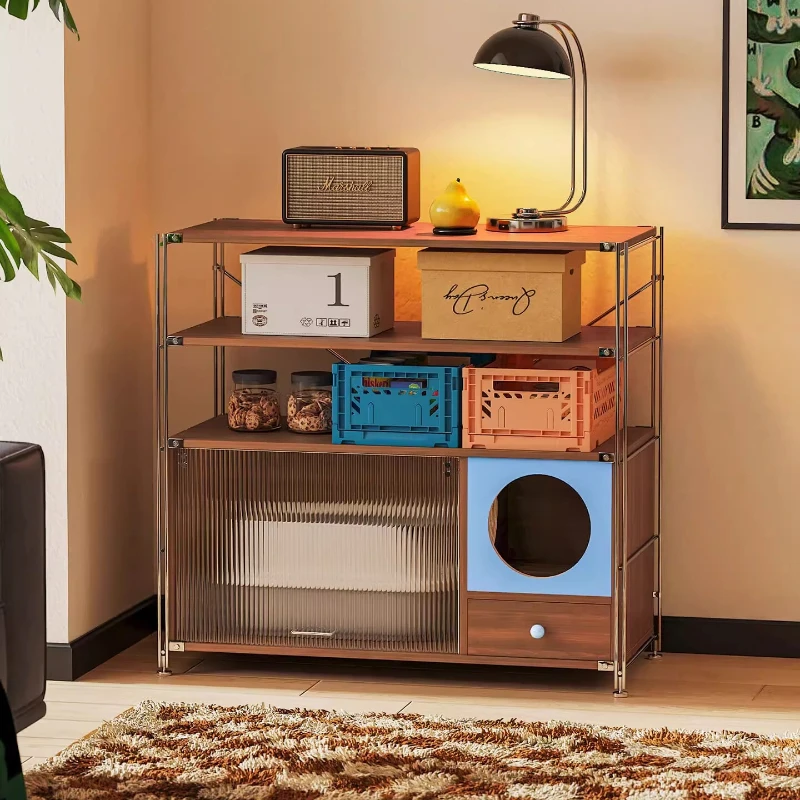 

Stainless Steel Accessories cat Litter Box Extra Large Defecation Litter Box Side Entrance Hiding Areneros Para Gatos Home Items