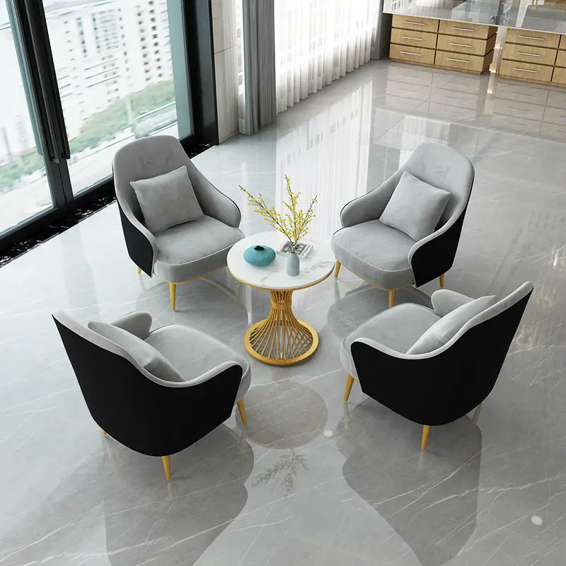 Custom. Hotel Single Sofa Coffee Table Negotiation Table and Chair Set Guesthouse Reception Desk Leisure Reception Sales Off