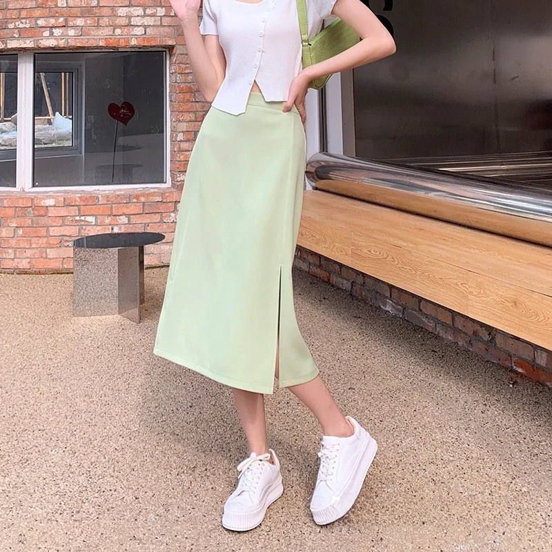 

Bla Asymmetrical High Waist A-Line Skirt Women's Spring Summer Thin Design Sensation Small ence Mid-Length Bodycon...