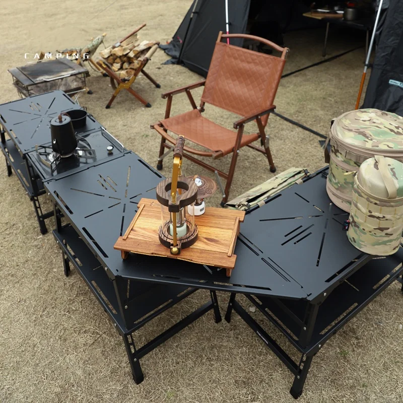 Camping Table Aluminum Alloy Folding Table Lightweight Outdoor Picnic Desk Portable Tactical IGT Table  with Carrying Bag