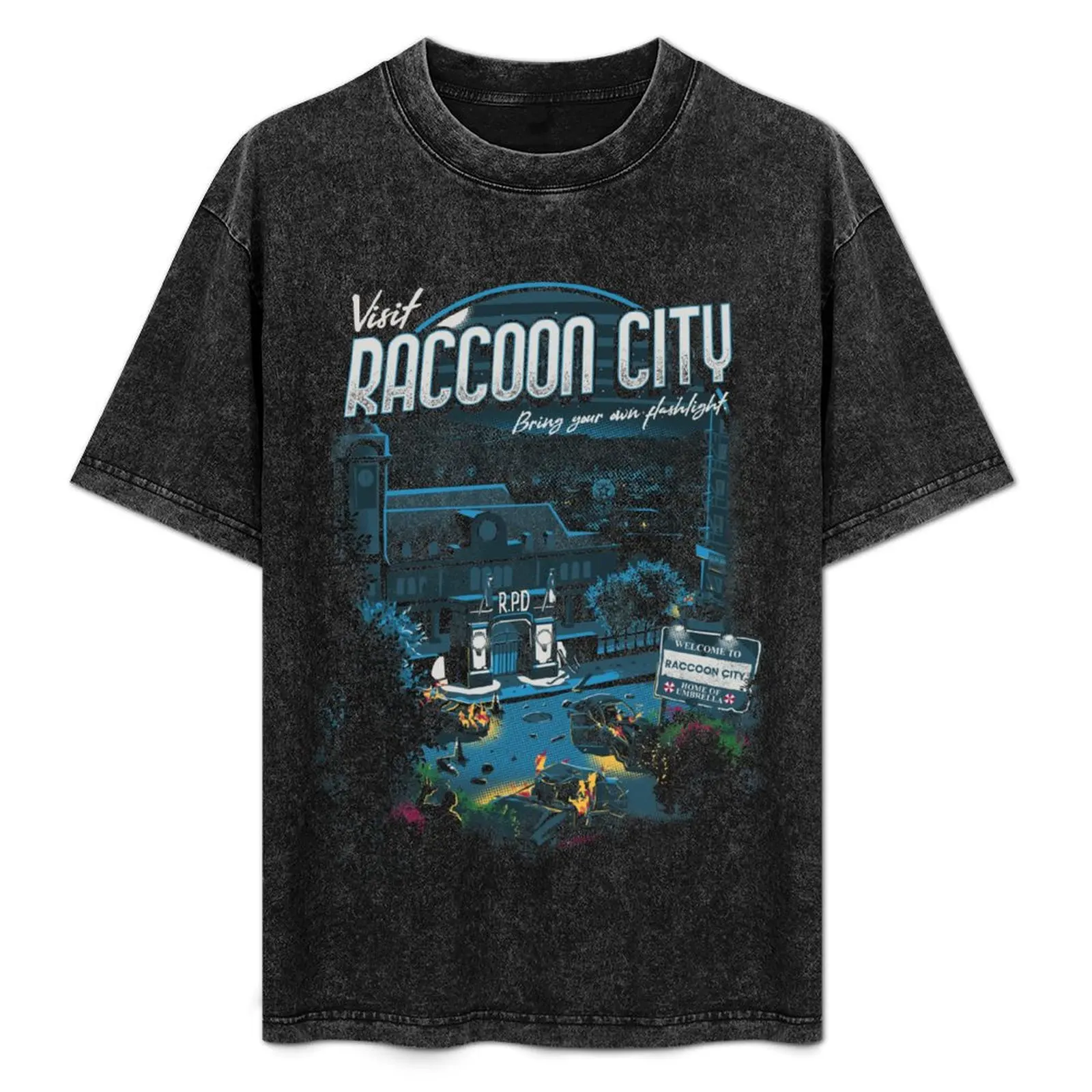 

Visit Raccoon City T-Shirt Casual Loose Fit Summer Tee Shirt