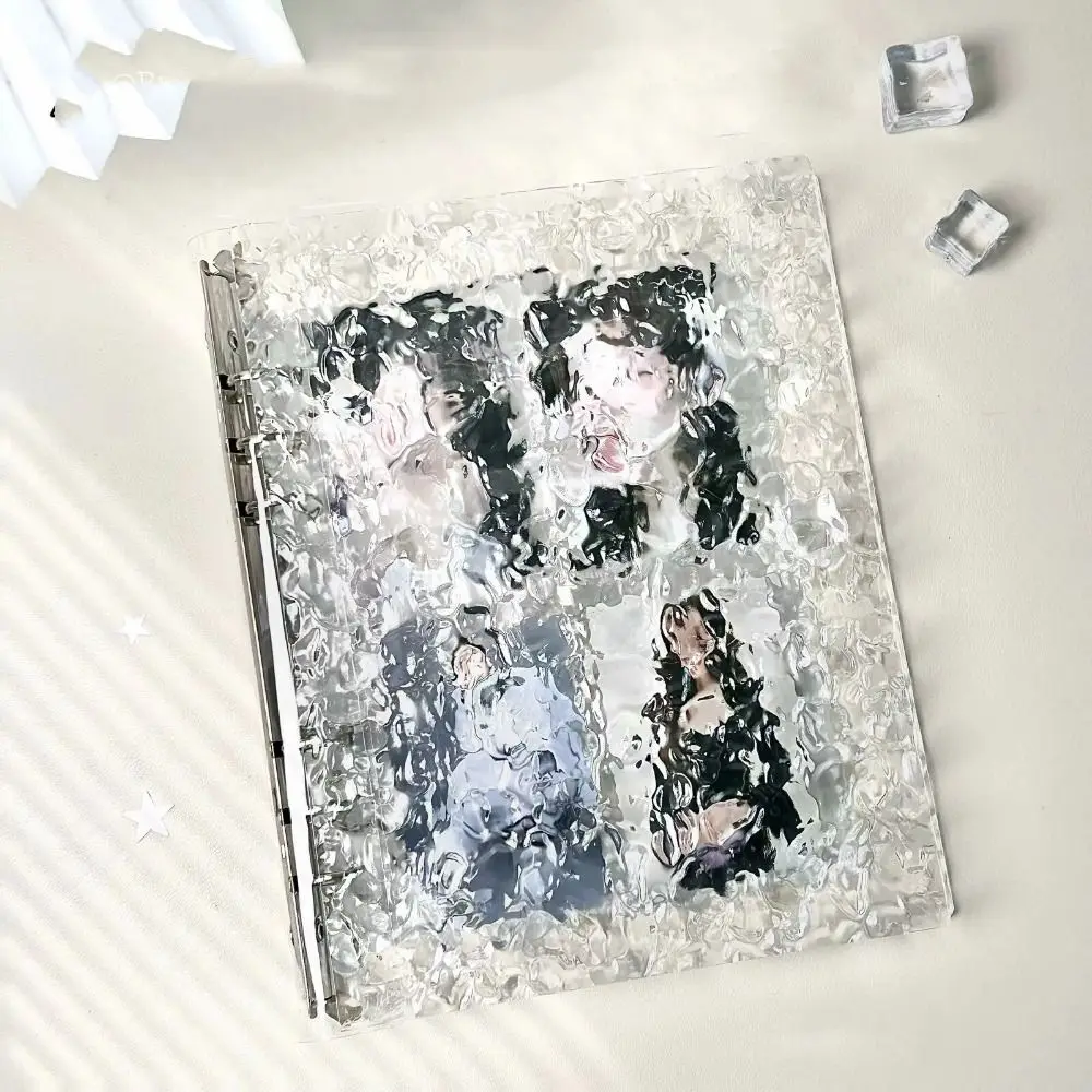 Water Ripple Transparent Desktop Photo Album Loose-leaf Picture Display Idol Photo Album 3inch 1/4 Grids