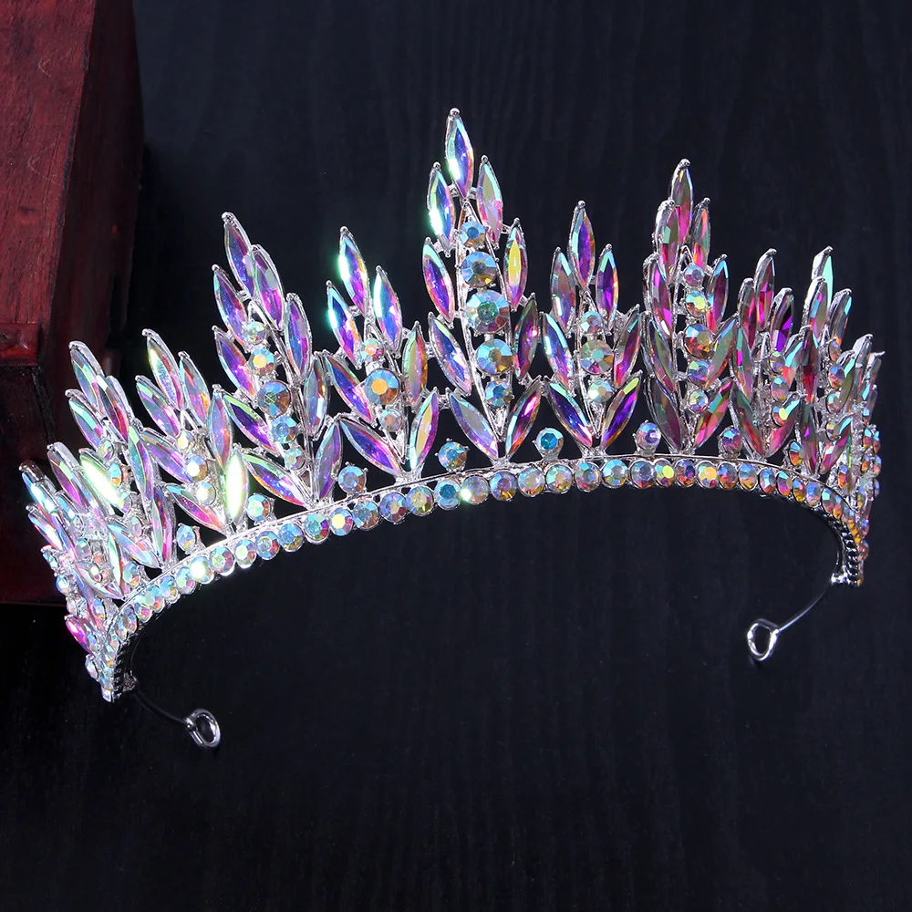 Luxury Rhinestone Geometric Bridal Tiaras Crown Baroque Crystal Pageant Prom Diadem Bride Headbands Wedding Hair Accessories