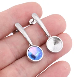 10pcs Fit 8mm 10mm Pointback Stone Cabochon Earring Base Setting Blanks Diy Post Earring Studs Findings For Jewelry Making