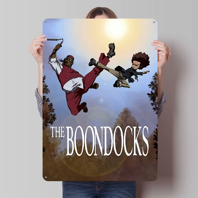 The Boondocks Tv Show Printing Poster Customized Retro Wall Art Vintage Metal Signs for Mancave Home Decorations Custom Plate