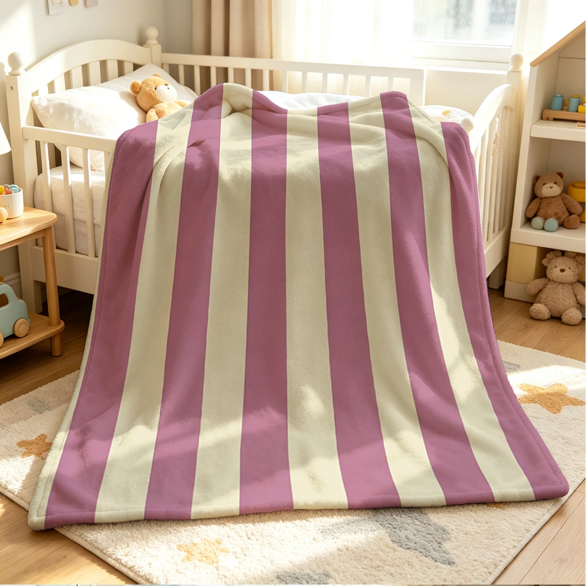 Mauve Flow Flannel Blanket Warm Soft Halloween Christmas Couch Warm Cozy Decorative Decor Gift for All Season