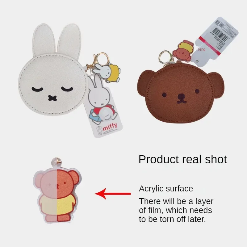 New Product Miffy Rabbit Coin Purse Headphone Bag Pendant Lovely Kawaii Key Chain Small Gifts PU Little Bear Boris Cute