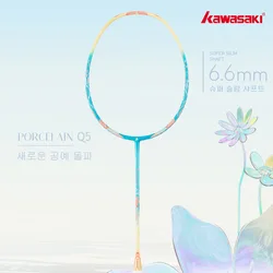 Kawasaki PORCELAIN Q5 Female Badminton Racket Super Slim Shaft 5U Carbon Fiber raquette Badminton For Badminton Racket Players