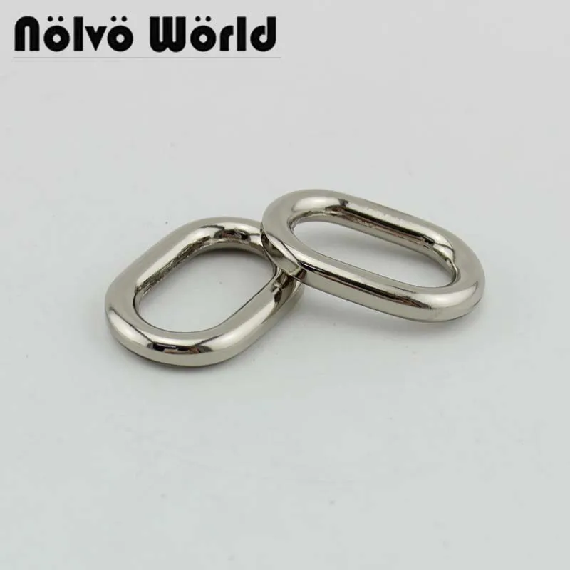 30pcs 5 colors 5.5mm thick 25X14mm 1 inch nickle Metal ring for bag strap,Welded Silver Plated Oval Ring Webbing Strap