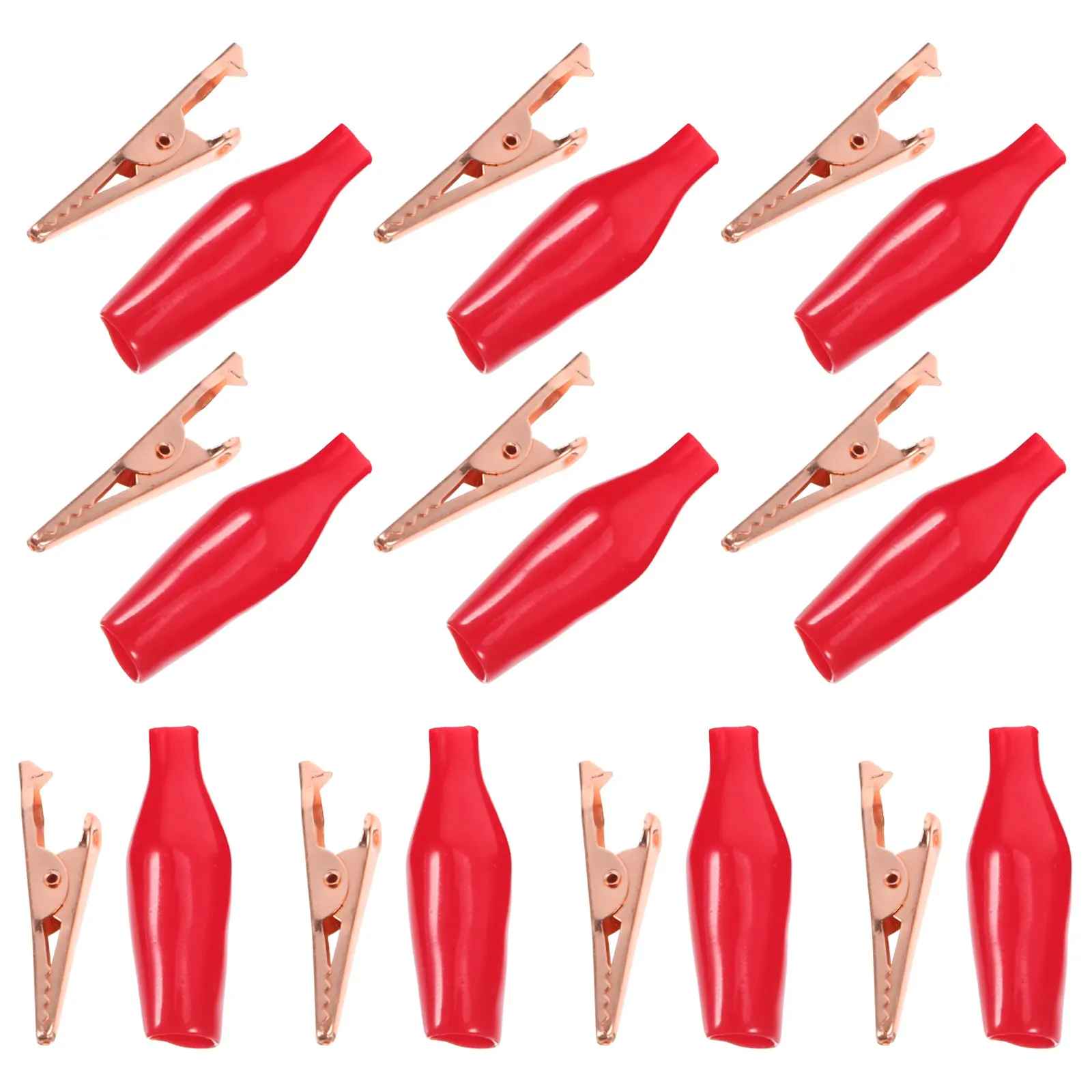 10 قطعة مقاطع التمساح المغلفة النحاس الأرجواني موصلات اختبار كهربائية صغيرة لاختبار الأسلاك مجموعة مشابك التمساح الصغيرة لحام #2