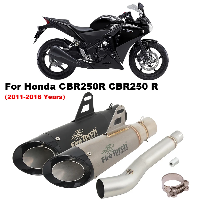 

Motorcycle Exhaust System Middle Link Pipe Connecting 51mm Muffler Slip On For Honda CBR250R CBR250 R CBR 250R 2011 - 2016 Years