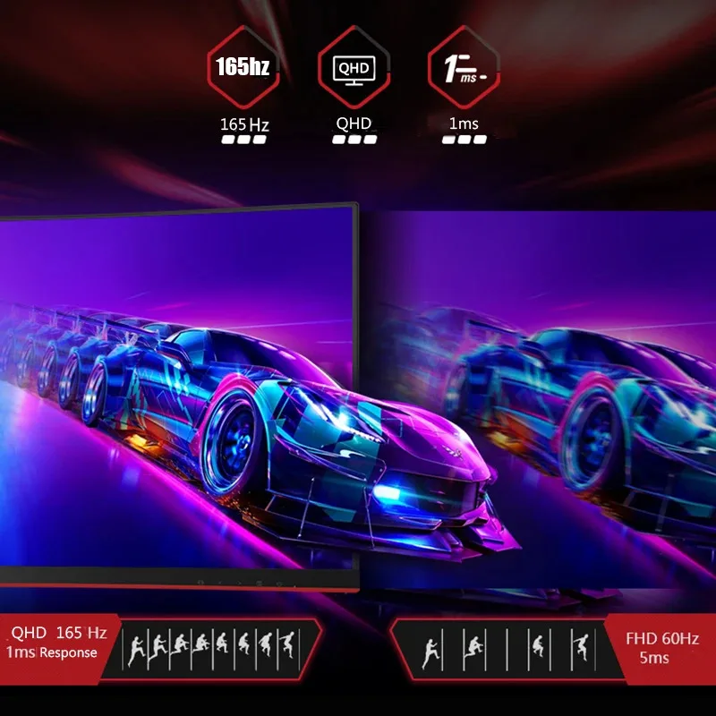 Monitor da 27 pollici 165Hz 2K Display da gioco 1ms Free-sync IPS Display LCD da tavolo Rotazione Ascensore Supporto HDMI DP Supporto PS5 HDR400