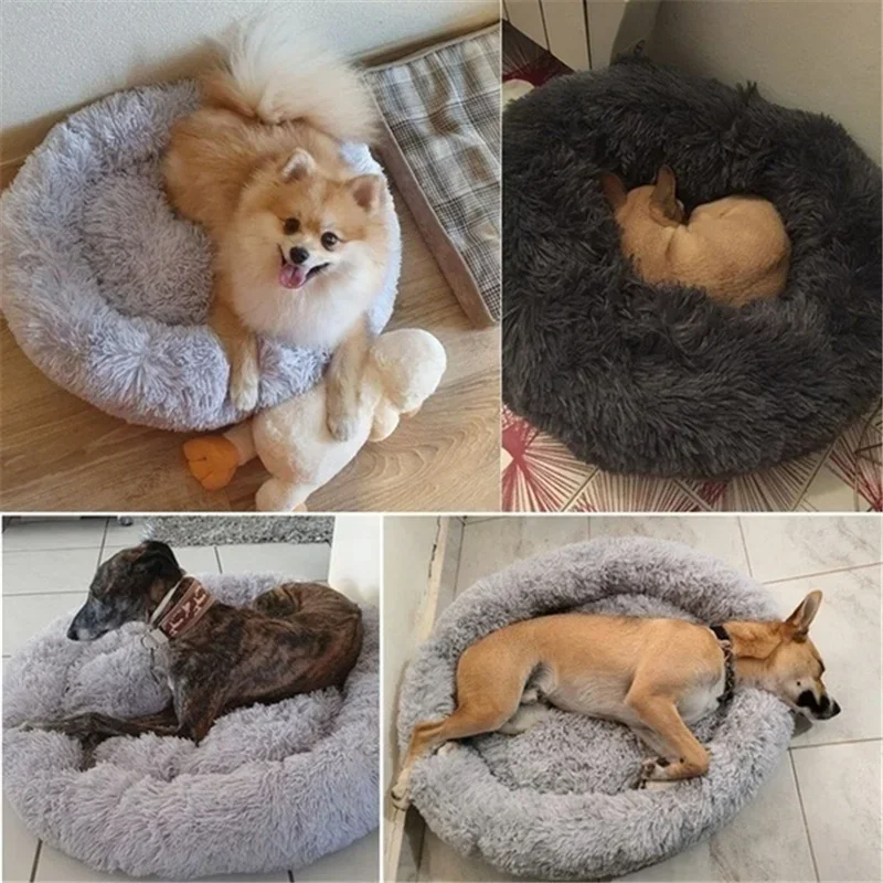 Plush Pet Bed Large Dogs Cats Soothing Round Mat Cozy Sleeping Pad Small Medium Animals Soft Cushion House 2024 New