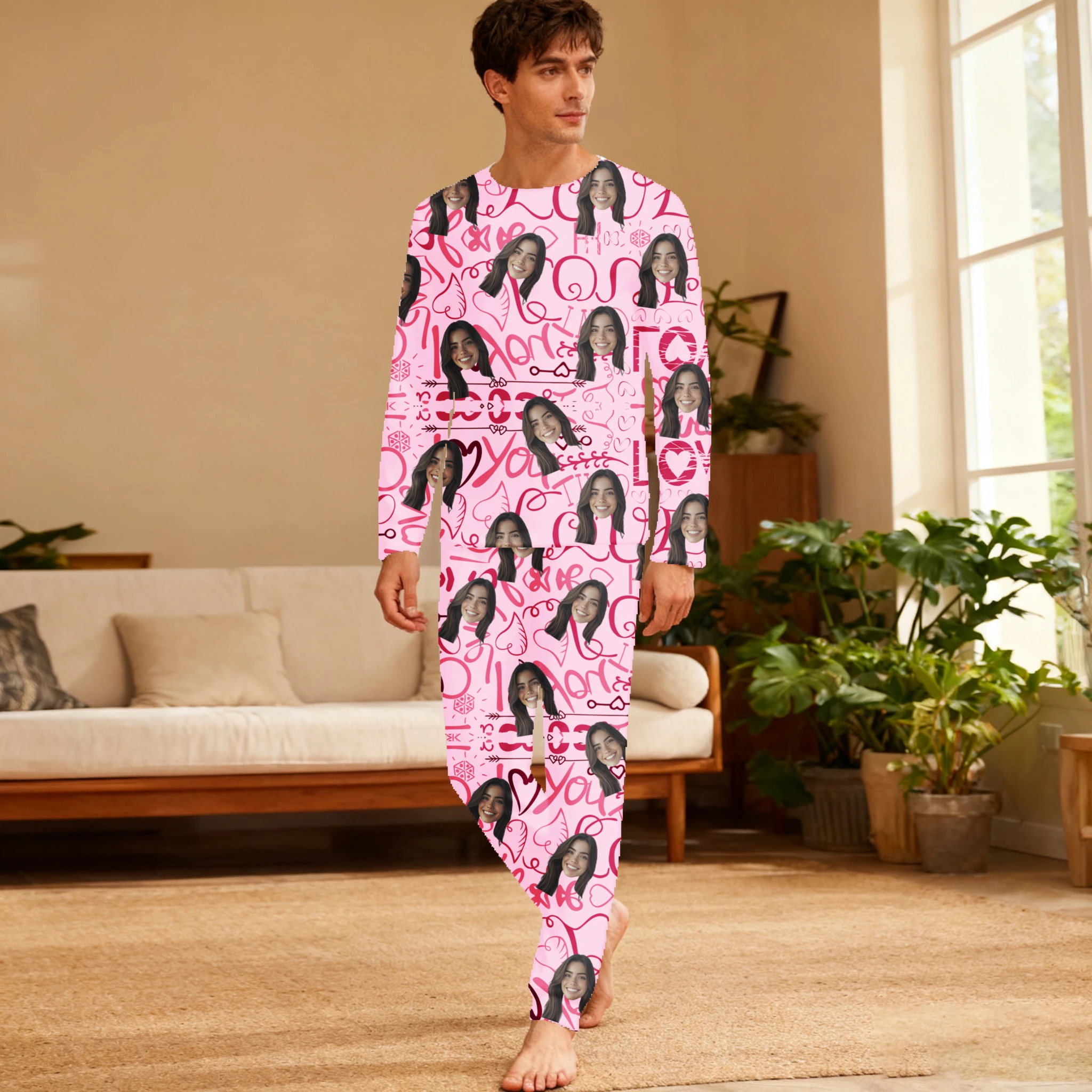 Custom Christmas Face Family Pajama Sets Personalized Photo Homewear Set