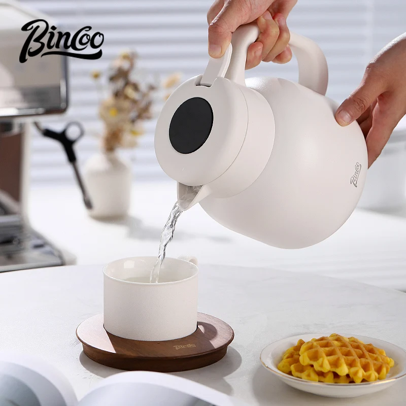 Bincoo316 Stainless Steel Coffee Pot Household Stew Teapot Office Stuffy Bubble Insulation Water Kettle Large Capacity Hot Water Water Kettle