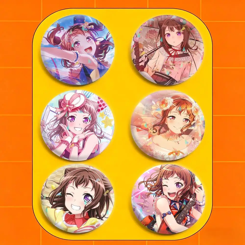 BanG Dream Toyama Kasumi 32/44/58mm Handmade Pins Round Brooch Badge Backpacks Clothes Jewelry Gifts