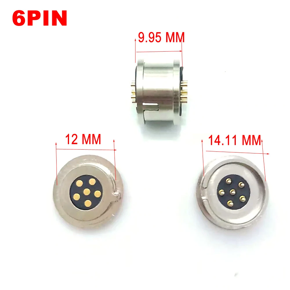 6PIN Card Slot 5V Blind Suction DC Magnet Suction Pogo pin Connector Power Socket Smart wearable male female Charging Connector