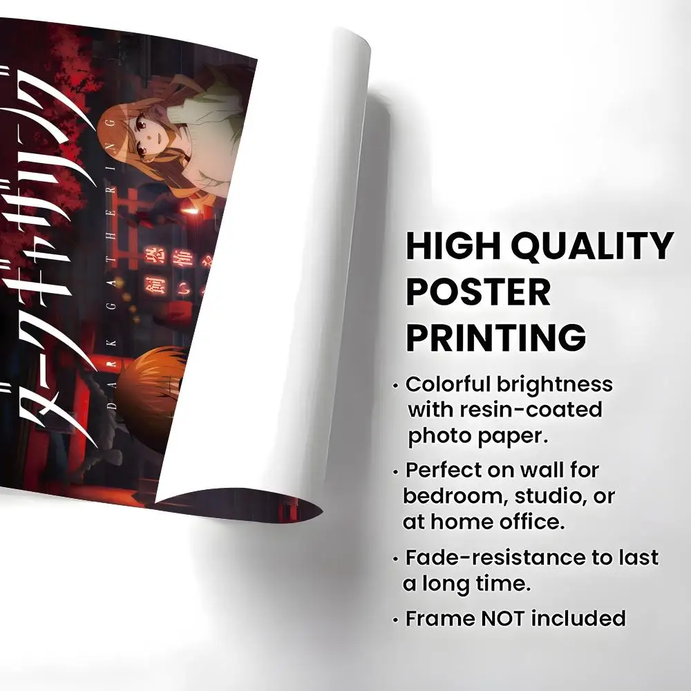 Anime Dark Gathering Poster High-definition  poster stickers, suitable for bedroom, living room, home decoration