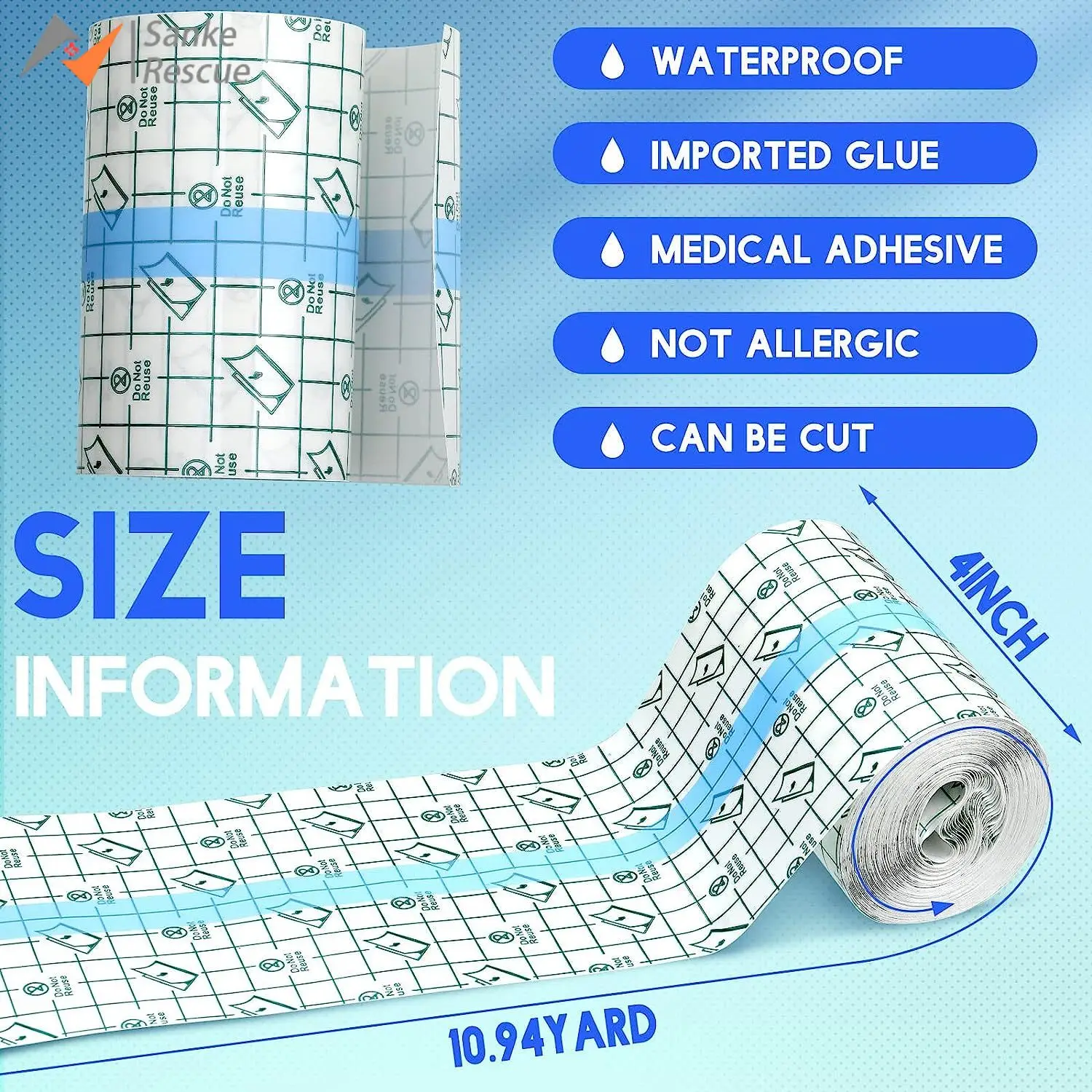 Transparent Dressing Adhesive Bandage Waterproof Clear Bandages Stretch Tape Tattoos Swimming Travel Outdoor Camp Emergency Kits