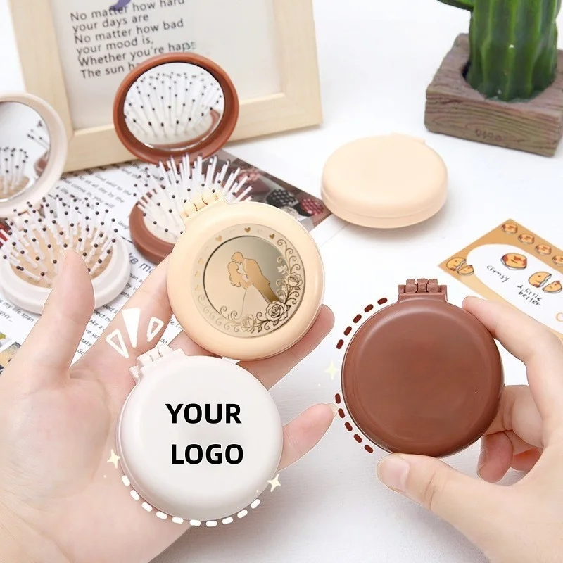 

【Logo Custom】50Pcs Customized Cute Cartoon Folding Airbag Comb Mini Air Cushion Comb Small Batch Customization Wholesale Factory